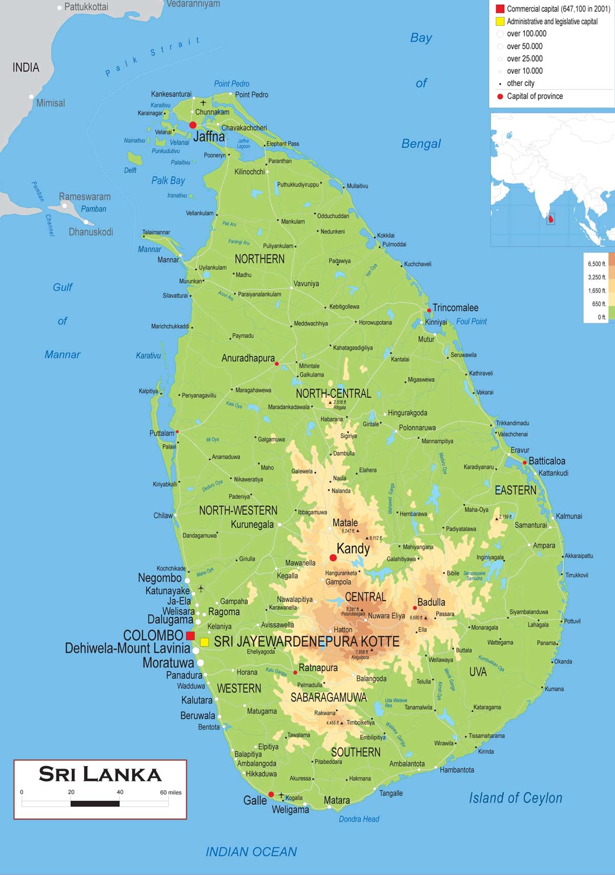 Mapa De Sri Lanka Gu A Turismo Sri Lanka