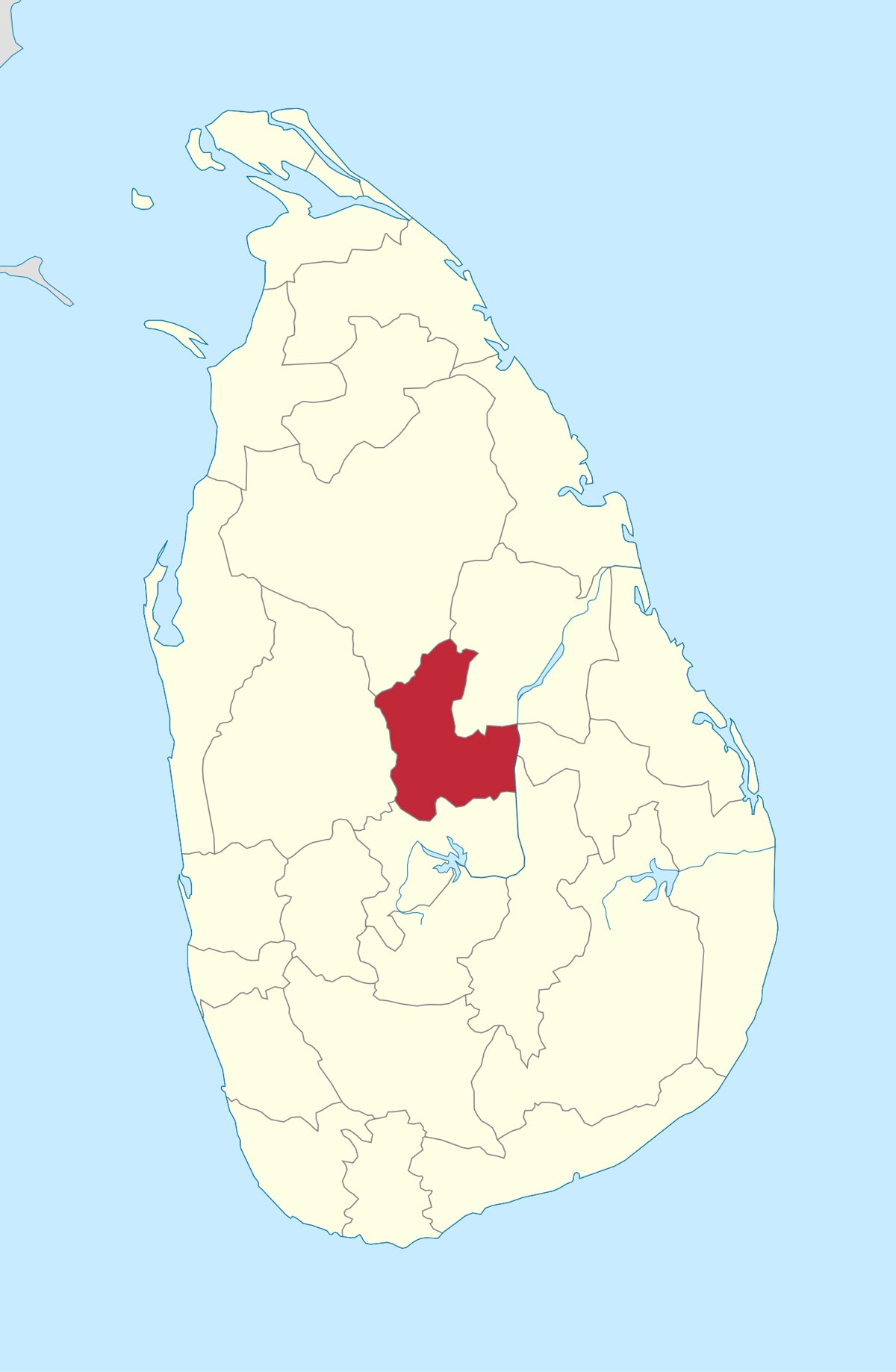 Mapa del distrito de Matale